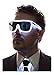 Neon Nightlife White Frame/Tinted Single Lens Tron Style Light Up Glasses