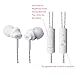 Earbuds with microphone,in Ear Headphones,Ergo-Fit Design Stereo Strong Bass in Ear Headset(White)