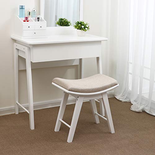 SONGMICS Vanity Stool, Modern Concave Seat Surface Makeup Dressing