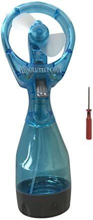 Clear Blue Personal Handheld Misting Fan &amp; Water Sprayer Perfect for Outdoor Sporting Activities Such as Camping,Hiking, Biking, Walking, Running, Jogging, Fishing, Mowing Gardening Battery Operated