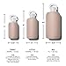 bkr Little Smooth Teddy - 16oz - Glass Water Bottle - Opaque Blushed Light Chocolate Milk - Dishwasher Safe - Removable Silicone Sleeve - BPA Free, 3 Piece Set