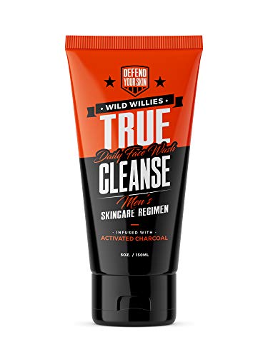 True Cleanse Men's Face Wash and Scrub with Activated Charcoal by Wild Willies