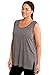 RBX Active Women's Plus Size 2-fer Back Striped Tank Top Black 2X