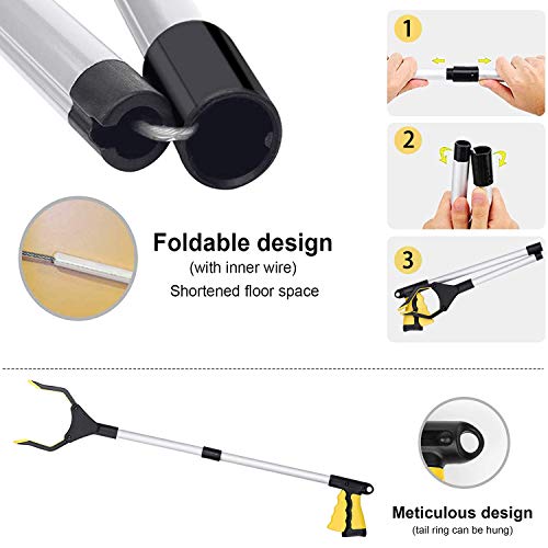 WELLXUNK Greifer,81.3cm Greifzange für Senioren,Müllzange,Greifer Werkzeug,Greifzange,Greifarm Müll Greifer,Aluminium… – Bild 7