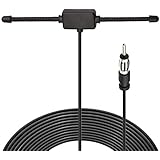 Bingfu Universal Car Stereo AM FM Dipole Antenna,Hidden Adhesive Mount AM FM Radio Antenna for Vehicle Car Truck SUV Radio Stereo Head Unit Receiver Tuner,10 feet Cable Motorola DIN Plug Connector