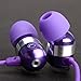 GOgroove AudiOHM HF Earbud Headphones with Mic, Deep Bass, & Comfortable Ear Gels (Purple) in-Ear Earphones Featuring Noise Isolating Design, Durable Alloy Driver Housing, Ergonomic Angled Fit