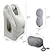 Travel Pillow, Portable Head Neck Rest Inflatable Pillow from HOMCA, Design for Airplanes, Cars, Buses, Trains, Office Napping, Camping - Includes FREE Eye mask (Gray)