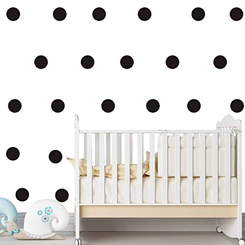 80pieces/ set 4.8cm polka dot wall sticker -easy peal & stick- Environmental Removable Kids Nursery Room Decor Decal Sticker (black)