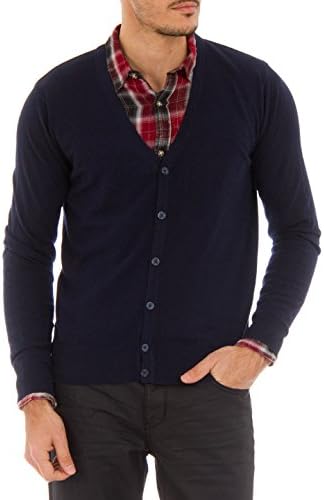 Cashmere Company CARDIGAN MA Navy Blue Cashmere Blend Cardigan Sweater,EU=48/S