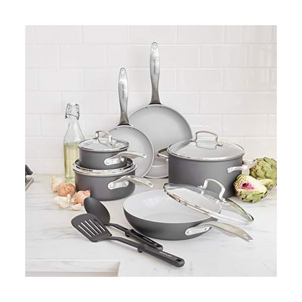 GreenLife Pro Hard Anodized Healthy Ceramic Nonstick, 12 Piece Cookware