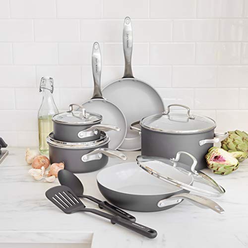 GreenLife Pro Hard Anodized Healthy Ceramic Nonstick, 12 Piece Cookware