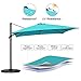 COBANA Offset Rectangular Cantilever Aluminum Patio Umbrella 10 Feet with Cross Base and 360 Degree Rotation, Blue