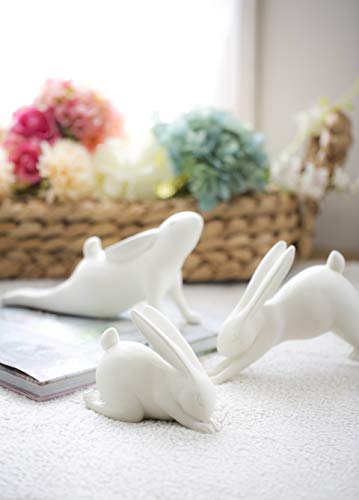 White Resin Arching Yoga Rabbit - Image 4