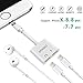 DPKIKO Compatible Headphone Adapter & Splitter IP 7/7 8/8 Plus/X, Dual 8 Pin Jack Aux Audio and Charging and Calling and Sync Cable Connector Earphone Charger, White