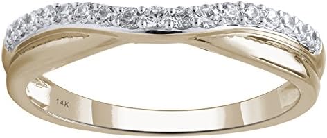 14K Yellow Gold 1/4cttw Round Diamond Contour Ring