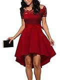 Dreaweet Women's Off Shoulder Lace Boat Neck Vintage Cocktail Party Wedding Dresses