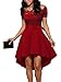 Dreaweet Women's Off Shoulder Lace Boat Neck Vintage Cocktail Party Wedding Dresses Red