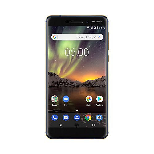Nokia 6.1 Smartphone Débloqué 4G (Ecran : 5,5 Pouces - 32Go Rom - 3Go Ram - Dual-Nano Sim) Bleu [Version Française]