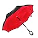 Elover 32in X 8 Panels Double Layer Inverted Umbrella, B - Pure Red