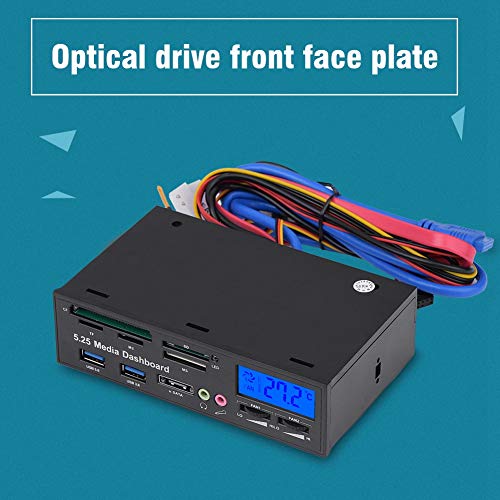 Yosoo Health Gear Media Dashboard 5.25 Inch, Multifuntion Media Dashboard Front Panel 2 USB 3.0