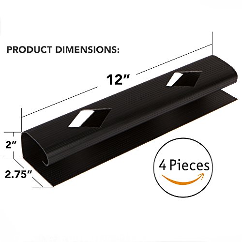 BEHEMOTH Cable Management | 4 12 Inch Pieces | Large J Channel Cable Raceway | HARDWARE INCLUDED | Cable Tray Under Desk | Under Desk Cable Management | Desk Cable Tray | Under Desk Cord Management