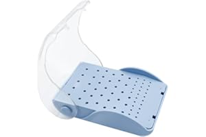 SENLIN DENTAL 60 Holes Dental Bur Block with Cover Case, Bur Autoclavable Case Organizer, Dental Burs Holder for Slow High Speed Burs Drill Dentist Tool (Blue)