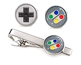 SNES Nintendo Tie Clip, Super Nintendo Controller Cufflinks, Gaming Jewelry, NES Cuff Links, Legend of Zelda Mario Brothers Retro Gifts