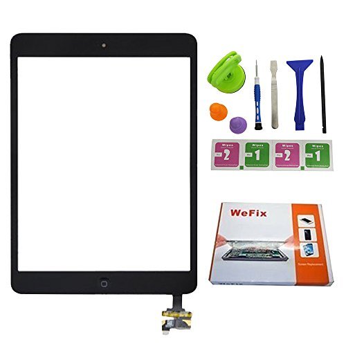 Allfix  iPad Mini Touch Screen Digitizer Complete Assembly with IC Chip & Home Button replacement &Tool Kit Black