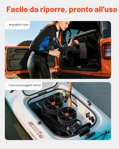 Carrello per Kayak, Carico di 136,1 kg, Carrello per Trasporto Tavole da Surf con Pneumatici in Gomma 25,4 cm e 1 Cinghia a Cricchetto, per Trasporto di Canoe, Paddleboard, Materassini