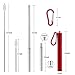 [Updated] Portable Collapsible Reusable Straws - Telescopic Stainless Steel Metal Travel Straw Drinking with Case, Cleaning Brush and Keychain, by Huameilong, Red