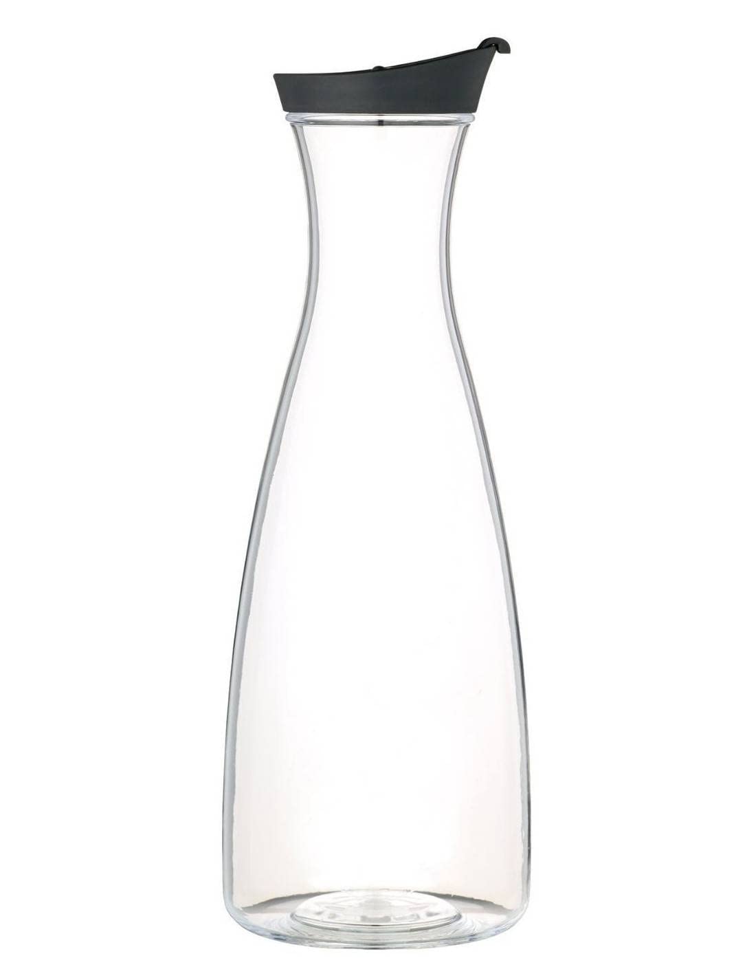 KitchenCraft Water Jug with Lid, Water or Juice Pitcher, Unbreakable Acrylic Ideal for Outdoors, 1.5 Litre, Transparent and Black