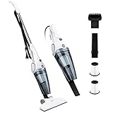 HoLife Stick Vacuum Cleaner 2-in-1 Upright and Handheld Vacuum Corded Stick, Bagless Lightweight with 12Kpa Strong Suction Includes HEPA Filters (White)