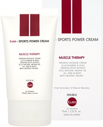 iLusa Sports Massage Cream - Powerful Muscle Pain and Joint Sore Relief - Natural Complex Formula - 75ml / 2.53 F.Oz Made in Korea