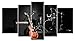 SmartWallArt - Music Series 5 piece Wall Artwork the Music of the Band Guitar and Shelf Drum Pictures Modern Home Decor for Living Room Bedroom