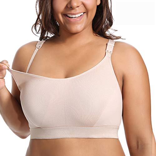 Women's Full Support Comfort Plus Size Cotton Maternity Nursing Bra