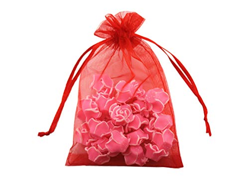 8 x 12 Inch 100 Drawstring Bags Gold Silver Fabric Jewelry Gift Pouch Candy Pouch Wedding Favors (red)