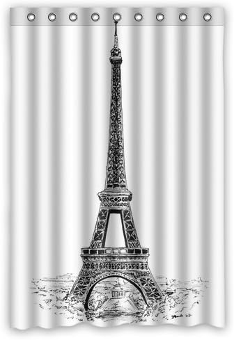 Custom Eiffel Tower Waterproof Window Curtain Home Decoration Curtains Standard Size 52" x 72"(One Piece)