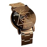 Creazy Fashion Watch Stainless Steel Man Quartz Analog Wrist Watch (Black)