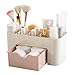 Livoty Cosmetic Make Up Organiser Display Table Desktop Storage Stand, Cosmetic Drawer Type Storage Box Case Holder Brush Pen Jewelry Organizer Saving Space (pink)