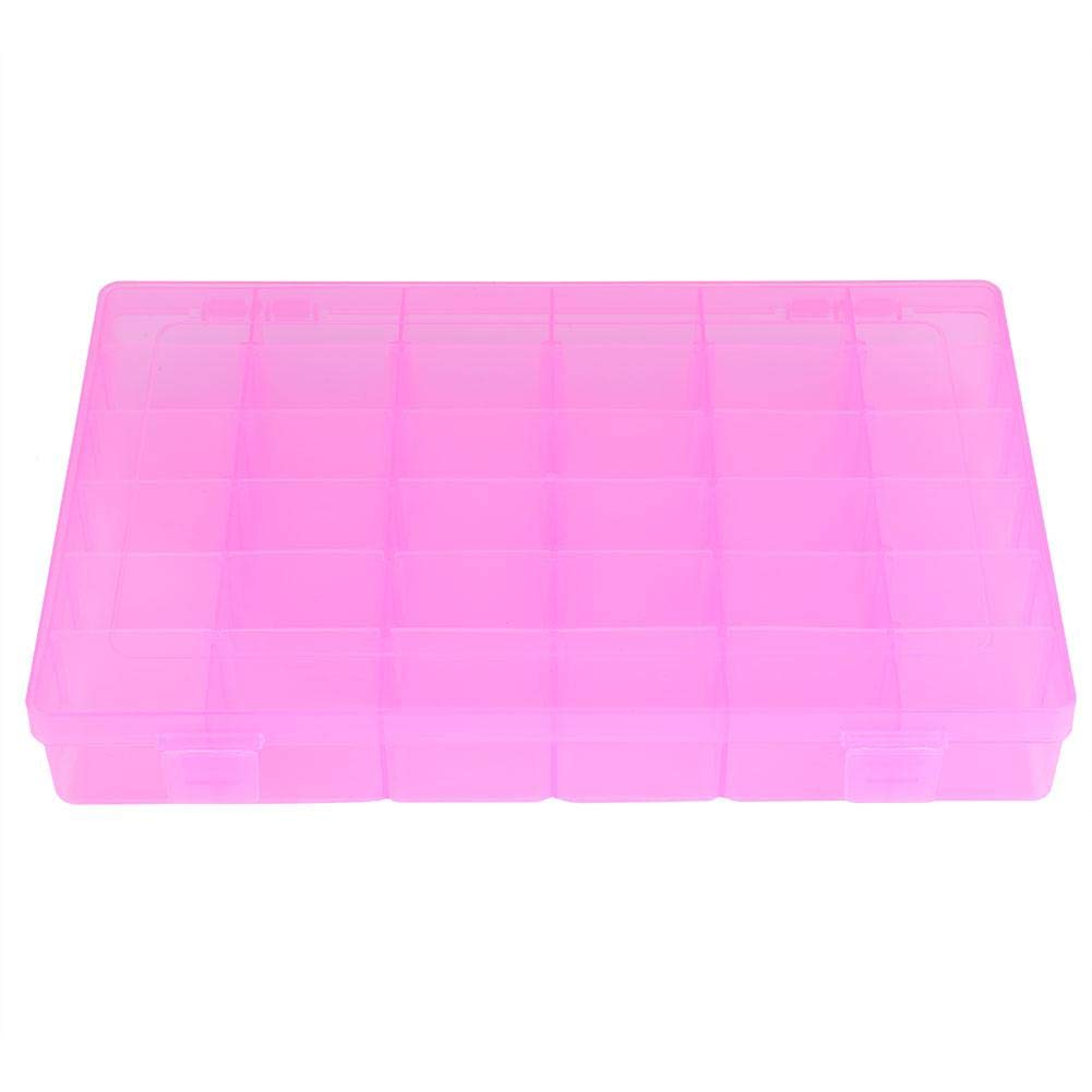 TOPINCN 36 Slots Plastic Organizer Box Adjustable Compartment Grids Jewelry Beads Removable Dividers Storage Box