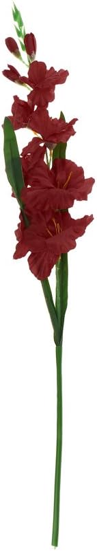 PETSOLA Artificial Gladioli Spray Stem Fake Silk Tropical Flowers Gladiolus Red