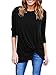 Ruanyu Womens Long Sleeve Loose Tops Solid Basic Twist Front Casual T Shirts