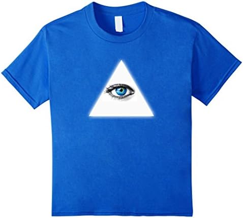 Kids Cool Illuminati All Seeing Eye Pyramid Eye Of Horus T-Shirt 12 Royal Blue