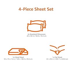Amazon Basics Cotton Jersey 4-Piece Bed Sheet