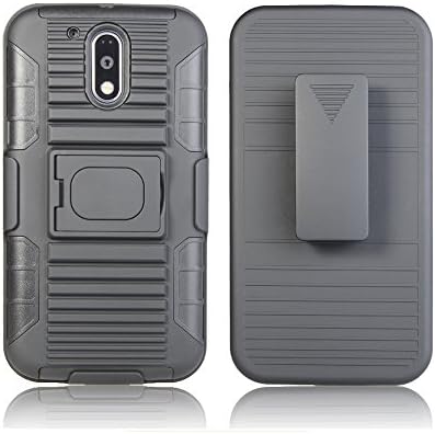 [Multifunction] AKibest Ring Kickstand Holster with Swivel Belt Clip-Heavy Duty Rugged Protective Case Dual Layer Armor Case for Moto G4 (Black)