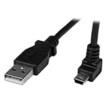StarTech.com 1m Mini USB Cable Cord - A to Up Angle Mini B - Up Angled Mini USB Cable - 1x USB A (M), 1x USB Mini B (M) - Black (USBAMB1MU)