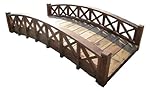 SamsGazebos Swan Wood Garden Bridge with Cross Halved Lattice Railings, 6-Feet, Brown