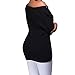 BOBIBI Womens Lace Up Front V Neck Long Sleeve Knit Pullover Sweater Mini Dress Top,Black,X-Large