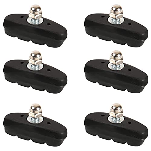 Bike Brake Pads Set, 3 Pairs Road Mountain Bicycle V-Brake Blocks Shoes with Hex Nut and Shims, 50mm