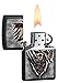Zippo Skull Gears Pocket Lighter, Black Matte